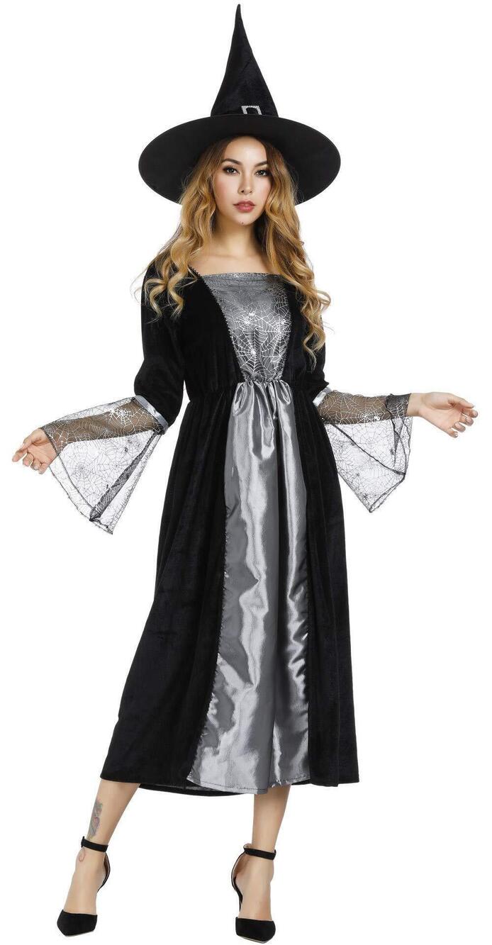 4541 Adult Witch Costume Sorceress Dress with Wicked Witch Hat Sexy